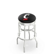 L7C3C - Chrome Double Ring Cincinnati Swivel Bar Stool with 2.5
