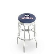 L7C3C - Chrome Double Ring Connecticut Swivel Bar Stool with 2.5 Ribbed Accent Ring by Holland Bar Stool Company