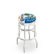 L7C3C Corona (FYB-Front) Double-Ring Swivel Stool with Chrome Finish by Holland Bar Stool Co.