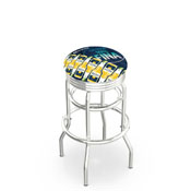L7C3C Corona (LimePtrn) Double-Ring Swivel Stool with Chrome Finish by Holland Bar Stool Co.