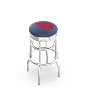 L7C3C - Chrome Double Ring University of Dayton Swivel Bar Stool with 2.5 Ribbed Accent Ring by Holland Bar Stool Company