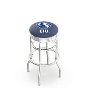 L7C3C - Chrome Double Ring Eastern Illinois Swivel Bar Stool with 2.5 Ribbed Accent Ring by Holland Bar Stool Company