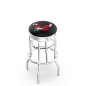 L7C3C - Chrome Double Ring Eastern Washington Swivel Bar Stool with 2.5 Ribbed Accent Ring by Holland Bar Stool Company