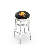 L7C3C - Chrome Double Ring Ferris State Swivel Bar Stool with 2.5 Ribbed Accent Ring by Holland Bar Stool Company