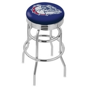 L7C3C - Chrome Double Ring Gonzaga Swivel Bar Stool with 2.5 Ribbed Accent Ring by Holland Bar Stool Company