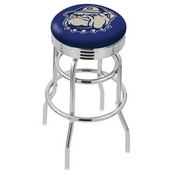 L7C3C - Chrome Double Ring Georgetown Swivel Bar Stool with 2.5 Ribbed Accent Ring by Holland Bar Stool Company