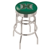 L7C3C - Chrome Double Ring Hawaii Swivel Bar Stool with 2.5 Ribbed Accent Ring by Holland Bar Stool Company