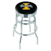 L7C3C - Chrome Double Ring Idaho Swivel Bar Stool with 2.5 Ribbed Accent Ring by Holland Bar Stool Company