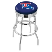 L7C3C - Chrome Double Ring Louisiana Tech Swivel Bar Stool with 2.5 Ribbed Accent Ring by Holland Bar Stool Company