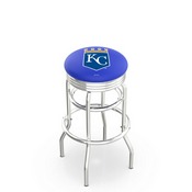 L7C3C Kansas City Royals Doubleing Swivel Stool with Chrome Finish by HBS, AGS-L7C3C25MLBKan