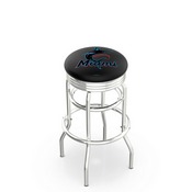 L7C3C Miami Marlins Doubleing Swivel Stool with Chrome Finish by HBS, AGS-L7C3C25MLBMia