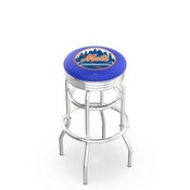 L7C3C New York Mets Doubleing Swivel Stool with Chrome Finish by HBS, AGS-L7C3C25MLBNYM