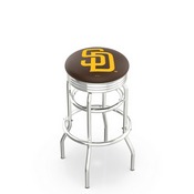 L7C3C San Diego Padres Doubleing Swivel Stool with Chrome Finish by HBS, AGS-L7C3C25MLBSDP