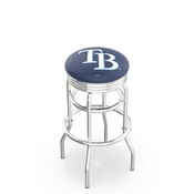 L7C3C Tampa Bay Rays Doubleing Swivel Stool with Chrome Finish by HBS, AGS-L7C3C25MLBTam