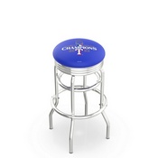 L7C3C Texas Rangers - 2023 World Series Champions Double-Ring Swivel Stool with Chrome Finish by HBS, AGS-L7C3C25MLBTexWS23