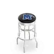 L7C3C - Chrome Double Ring Memphis Swivel Bar Stool with 2.5 Ribbed Accent Ring by Holland Bar Stool Company
