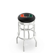 L7C3C - Chrome Double Ring Miami (FL) Swivel Stool with 2.5
