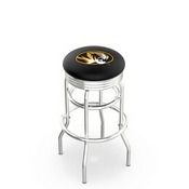 L7C3C - Chrome Double Ring Missouri Swivel Bar Stool with 2.5 Ribbed Accent Ring by Holland Bar Stool Company