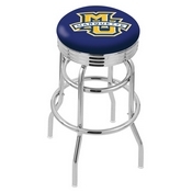 L7C3C - Chrome Double Ring Marquette Swivel Bar Stool with 2.5 Ribbed Accent Ring by Holland Bar Stool Company