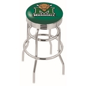 L7C3C - Chrome Double Ring Marshall Swivel Bar Stool with 2.5 Ribbed Accent Ring by Holland Bar Stool Company