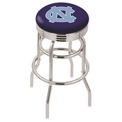 L7C3C - Chrome Double Ring North Carolina Swivel Bar Stool with 2.5 Ribbed Accent Ring by Holland Bar Stool Company