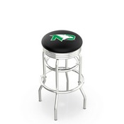 L7C3C - Chrome Double Ring North Dakota Swivel Bar Stool with 2.5 Ribbed Accent Ring by Holland Bar Stool Company