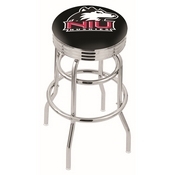 L7C3C - Chrome Double Ring Northern Illinois Swivel Bar Stool with 2.5 Ribbed Accent Ring by Holland Bar Stool Company