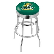L7C3C - Chrome Double Ring Northern Michigan Swivel Bar Stool with 2.5 Ribbed Accent Ring by Holland Bar Stool Company