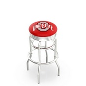 L7C3C - Chrome Double Ring Ohio State Swivel Bar Stool with 2.5