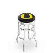 L7C3C University of Oregon Double-Ring Swivel Stool with Chrome Finish by Holland Bar Stool Company, AGS-L7C3C25OregUn