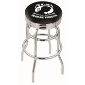 L7C3C - Chrome Double Ring POW/MIA Swivel Bar Stool with 2.5 Ribbed Accent Ring by Holland Bar Stool Company