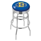 L7C3C - Chrome Double Ring South Dakota State Swivel Bar Stool with 2.5 Ribbed Accent Ring by Holland Bar Stool Company