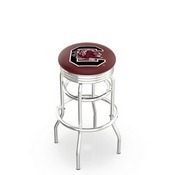 L7C3C - Chrome Double Ring South Carolina Swivel Bar Stool with 2.5 Ribbed Accent Ring by Holland Bar Stool Company