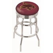 L7C3C - Chrome Double Ring Texas State Swivel Bar Stool with 2.5 Ribbed Accent Ring by Holland Bar Stool Company