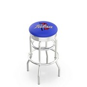 L7C3C - Chrome Double Ring Tulsa Swivel Bar Stool with 2.5 Ribbed Accent Ring by Holland Bar Stool Company