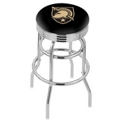 L7C3C - Chrome Double Ring US Military Academy (ARMY) Swivel Bar Stool with 2.5 Ribbed Accent Ring by Holland Bar Stool Company