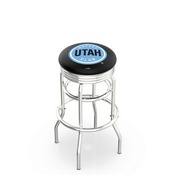 L7C3C - Chrome Double Ring Utah Hockey Club Swivel Bar Stool with 2.5