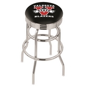 L7C3C - Chrome Double Ring Valdosta State Swivel Bar Stool with 2.5 Ribbed Accent Ring by Holland Bar Stool Company