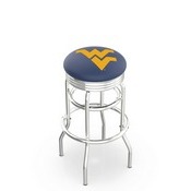 L7C3C - Chrome Double Ring West Virginia Swivel Bar Stool with 2.5 Ribbed Accent Ring by Holland Bar Stool Company