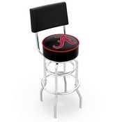 L7C4 - Chrome Double Ring Alabama Swivel Bar Stool with a Back by Holland Bar Stool Company (