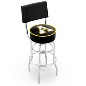 L7C4 - Chrome Double Ring Appalachian State Swivel Bar Stool with a Back by Holland Bar Stool Company, L7C4AppStU