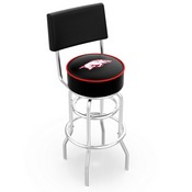 L7C4 - Chrome Double Ring Arkansas Swivel Bar Stool with a Back by Holland Bar Stool Company, L7C4ArknUn