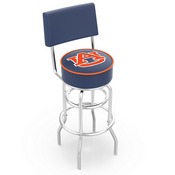 L7C4 - Chrome Double Ring Auburn Swivel Bar Stool with a Back by Holland Bar Stool Company, L7C4Auburn