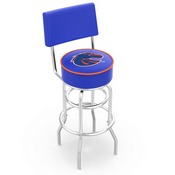 L7C4 - Chrome Double Ring Boise State Swivel Bar Stool with a Back by Holland Bar Stool Company, L7C4BoiseS