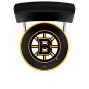 L7C4 - Chrome Double Ring Boston Bruins Swivel Bar Stool with a Back by Holland Bar Stool Company