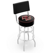 L7C4 - Chrome Double Ring Boston College Swivel Bar Stool with a Back by Holland Bar Stool Company, L7C4BostnC