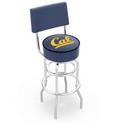 L7C4 - Chrome Double Ring Cal Swivel Bar Stool with a Back by Holland Bar Stool Company, L7C4Cal-Un