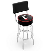 L7C4 - Chrome Double Ring Cincinnati Swivel Bar Stool with a Back by Holland Bar Stool Company, L7C4Cincin