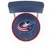 L7C4 - Chrome Double Ring Columbus Blue Jackets Swivel Bar Stool with a Back by Holland Bar Stool Company