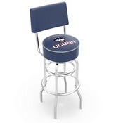 L7C4 - Chrome Double Ring Connecticut Swivel Bar Stool with a Back by Holland Bar Stool Company